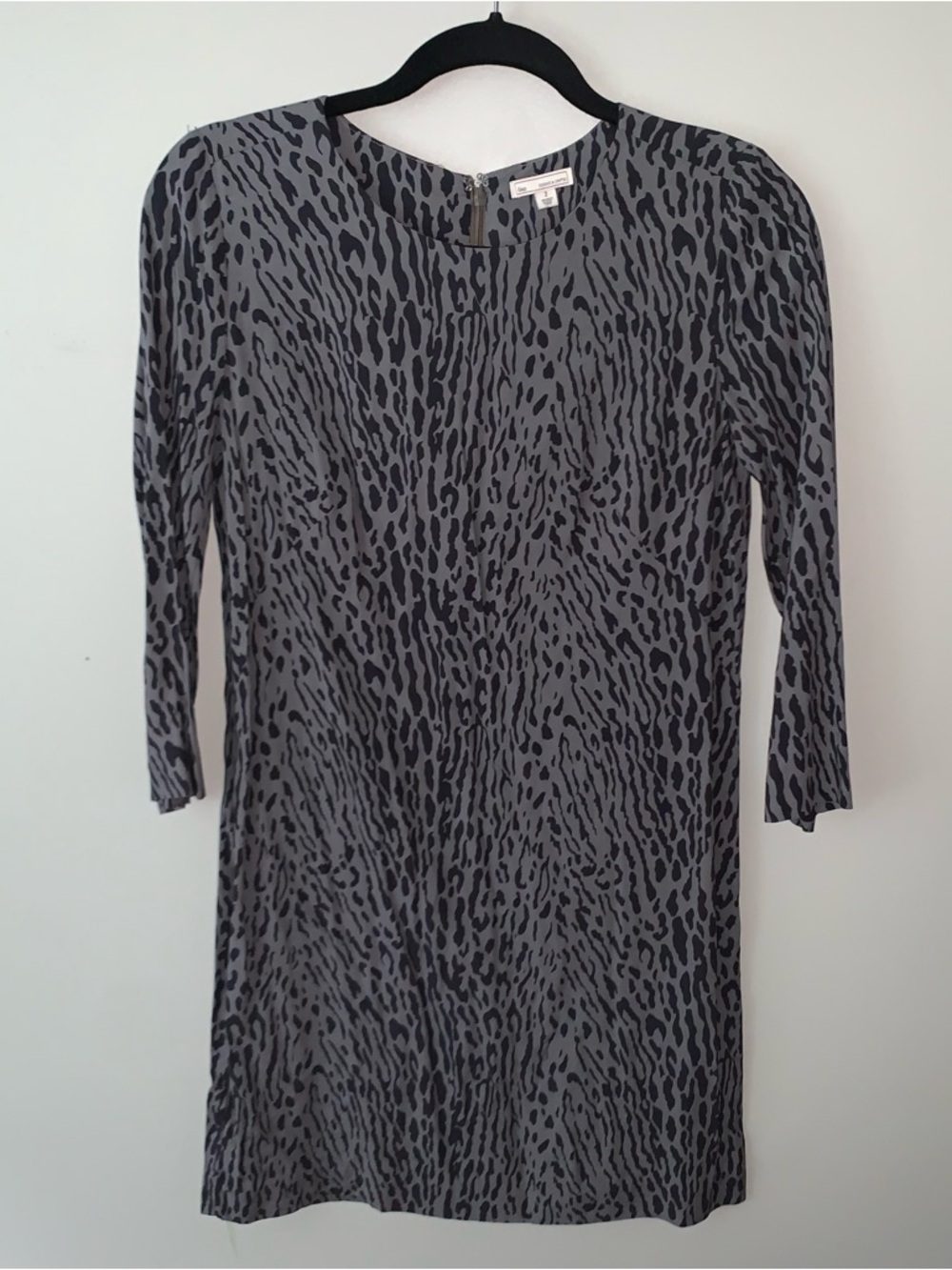 GAP Gray and Black Animal Print Shift Dress
